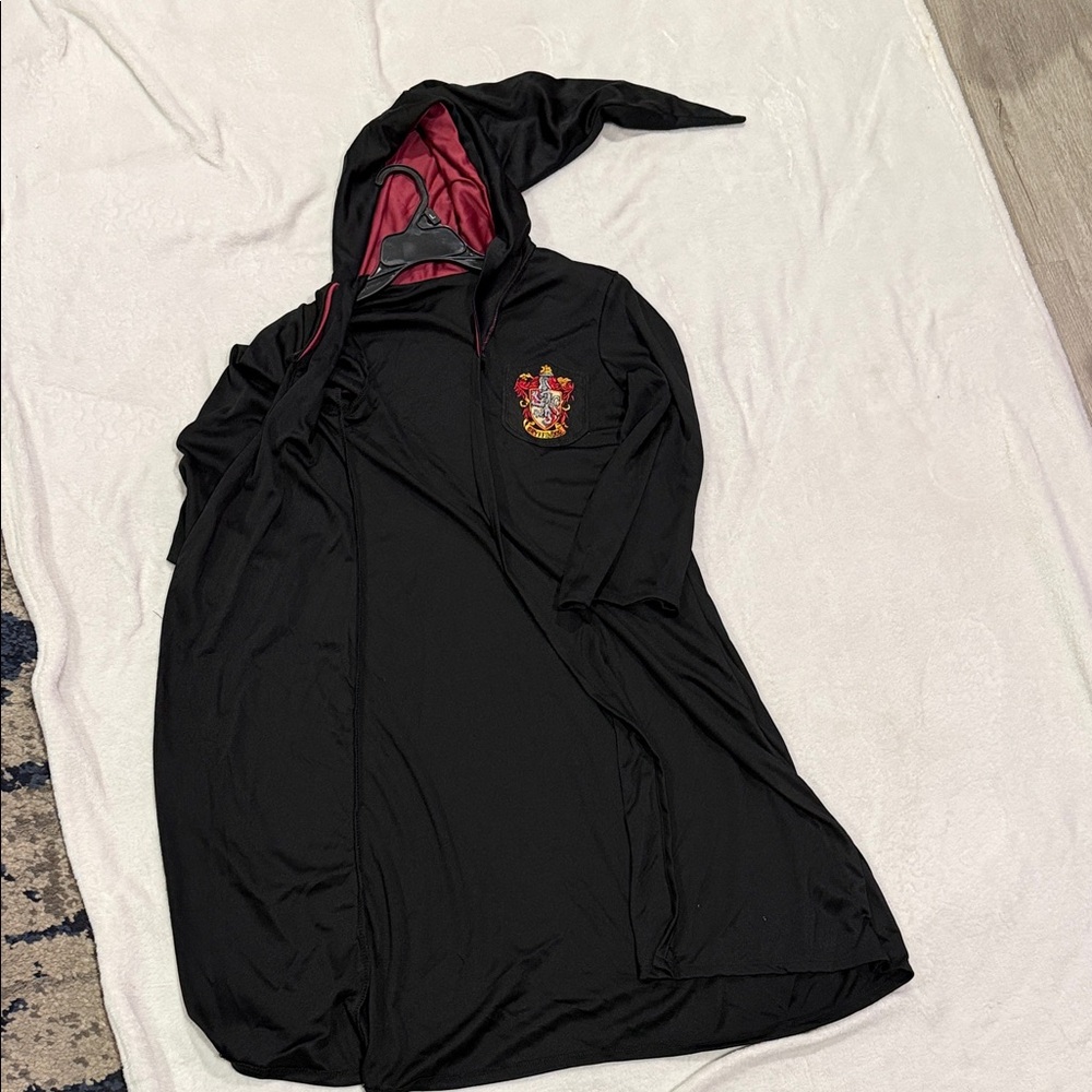 Black Gryffindor Hooded Robe with Red Lining